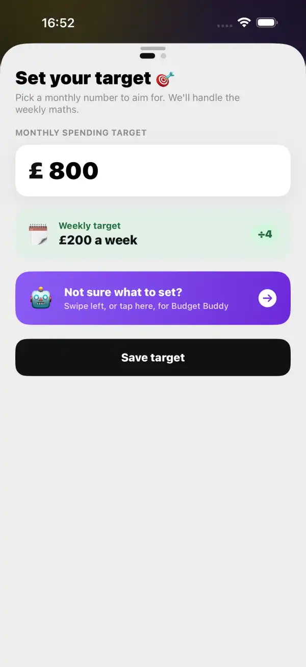 MyTab goals and targets